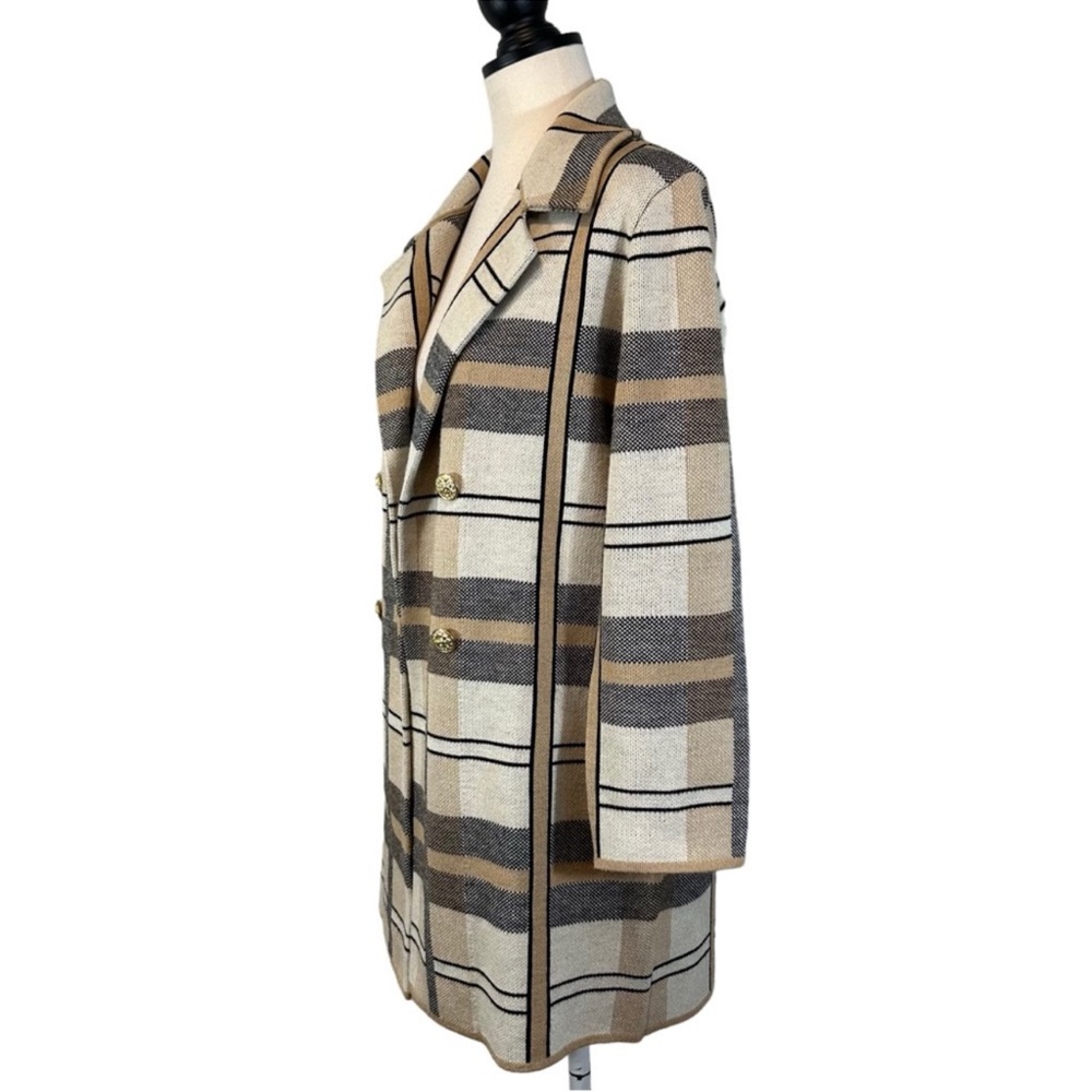 Anne Klein Plaid Sweater Jacket, M.